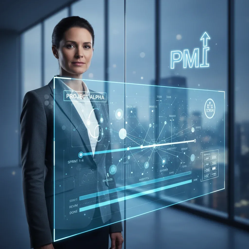 Project manager reviewing future PMI certification changes on a digital interface