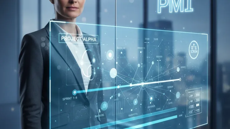 Project manager reviewing future PMI certification changes on a digital interface