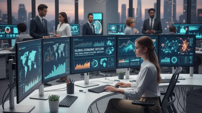Analyst viewing advanced data visualization dashboards on multiple screens