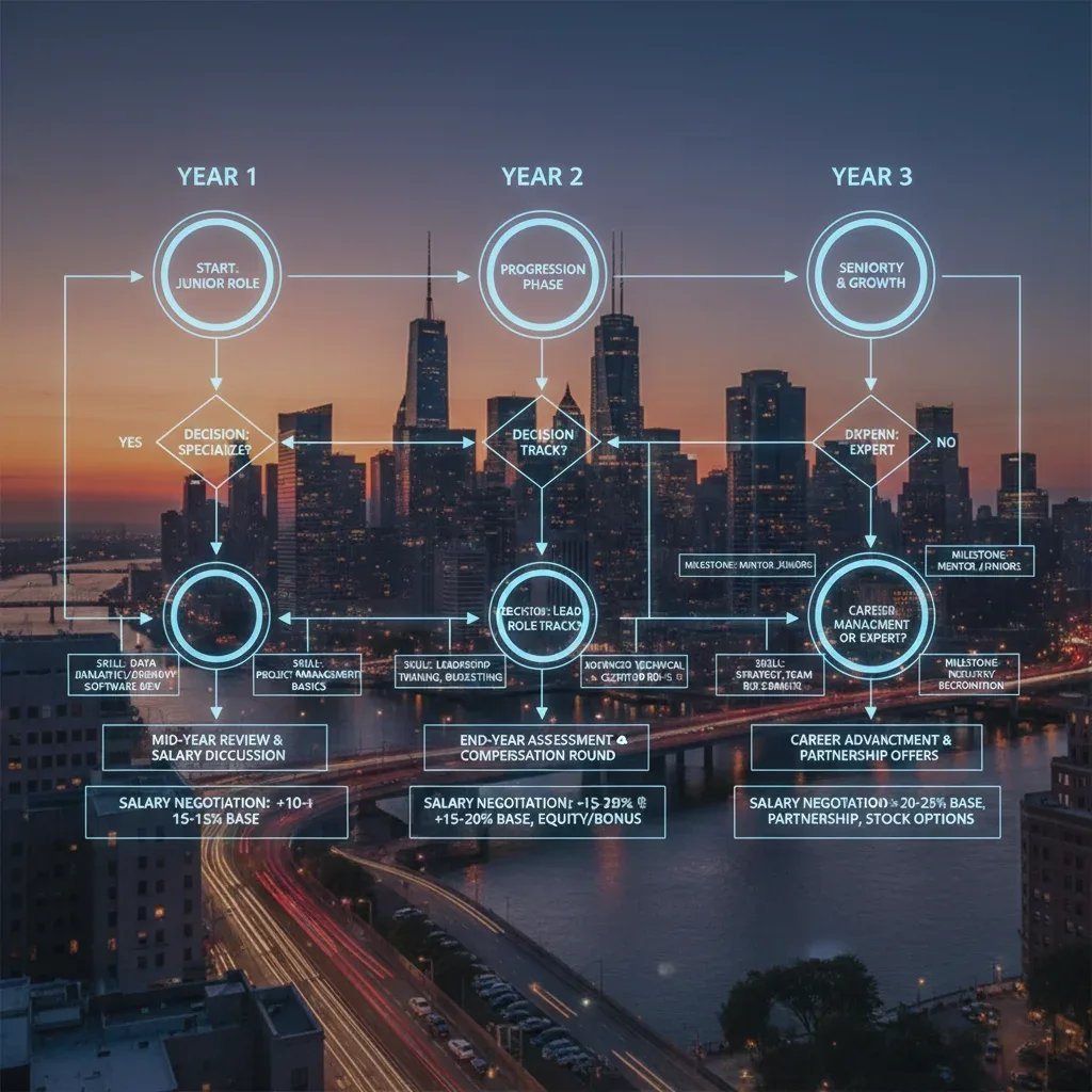 Detailed career progression flowchart for salary growth