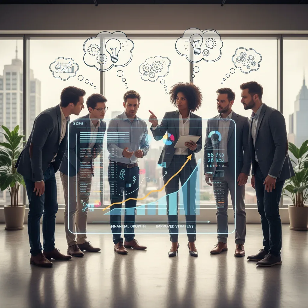 Professionals analyzing data for improved decision-making and financial impact