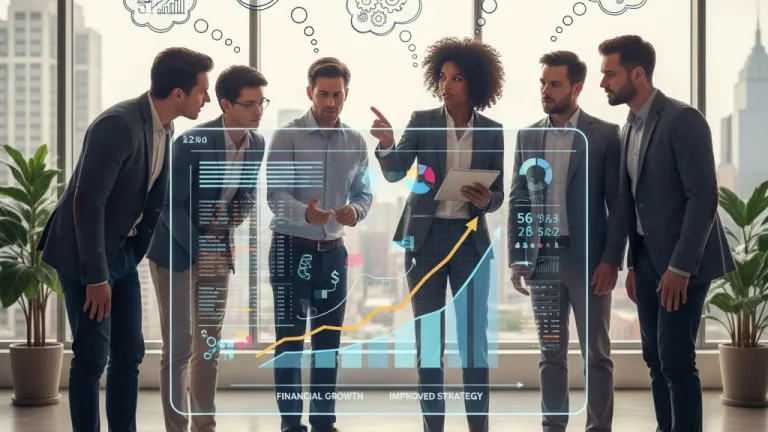 Professionals analyzing data for improved decision-making and financial impact