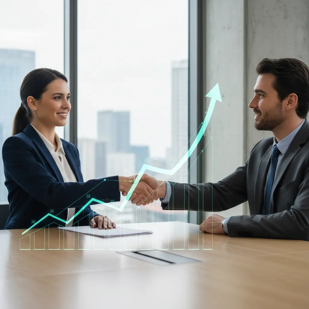 Professional shaking hands after successful salary negotiation