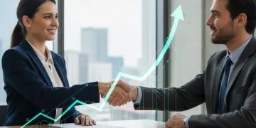 Professional shaking hands after successful salary negotiation