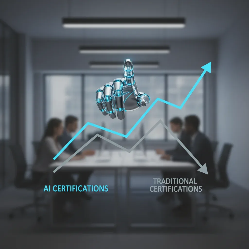 Chart showing growth of AI certifications versus traditional ones
