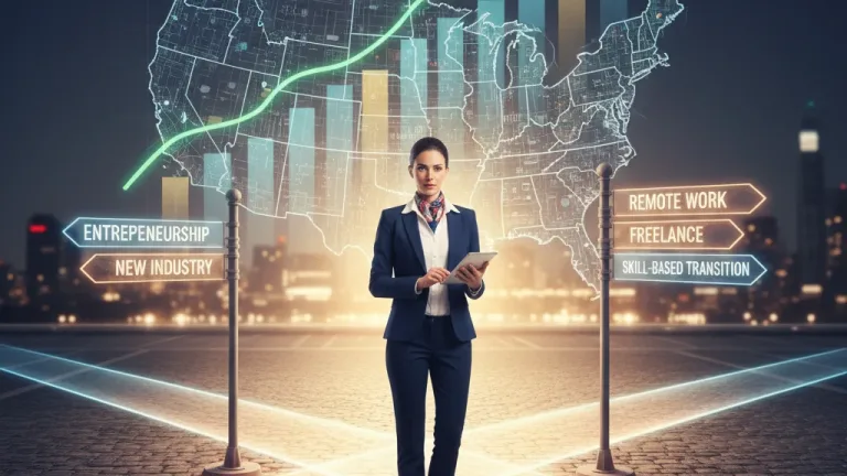 Woman confidently choosing a career path amidst Great Resignation trends.
