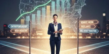 Woman confidently choosing a career path amidst Great Resignation trends.