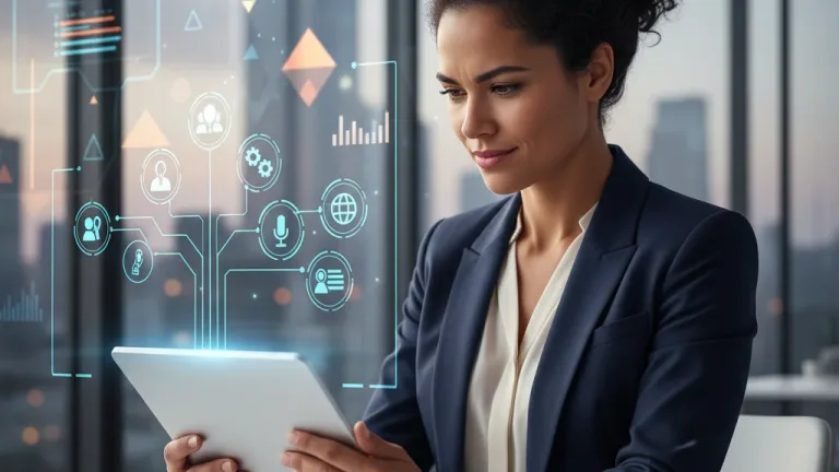 Professional woman confidently engaging in quick career reskilling