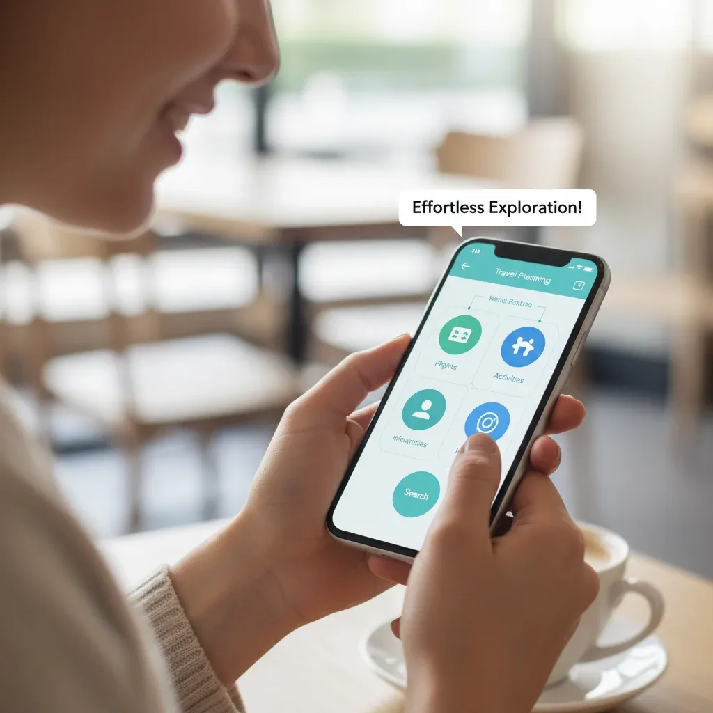 User interacting with a mobile application, showcasing intuitive and user-friendly design.