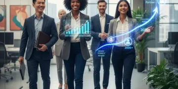 Professionals walking confidently, symbolizing quick career paths and long-term stability in 2026