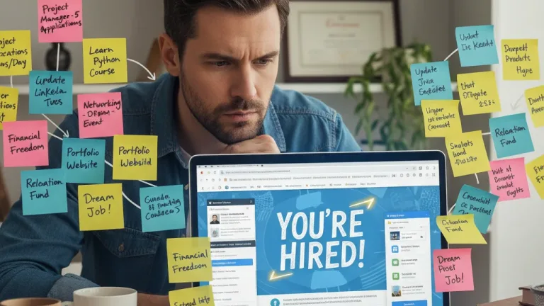 Determined individual focusing on job search after layoff