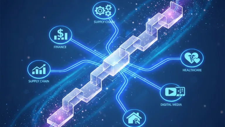 Blockchain network connecting diverse industries by 2026