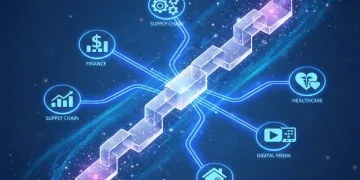 Blockchain network connecting diverse industries by 2026
