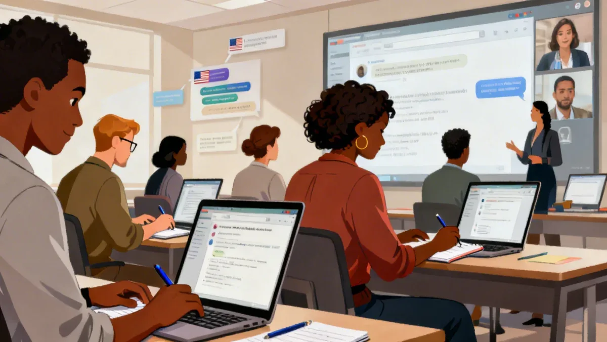 Professionals engaging in online upskilling and training programs to enhance their competencies.
