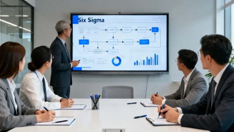 Professionals learning Six Sigma principles for process improvement