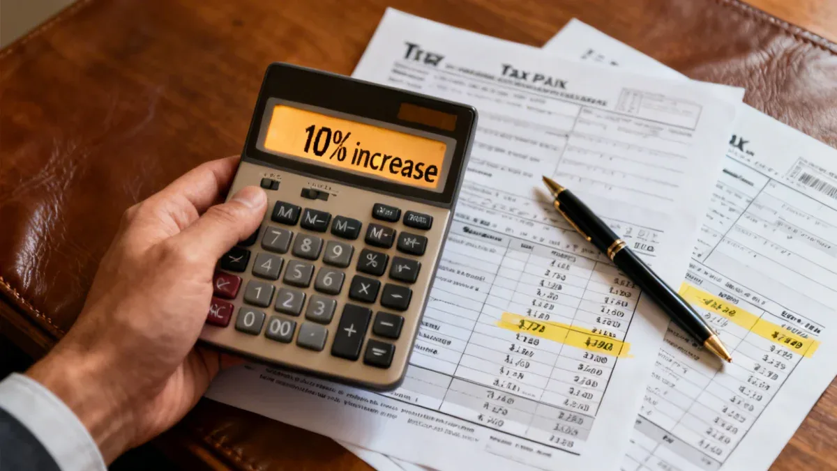 Calculator showing a 10% increase, symbolizing financial gain from negotiation.