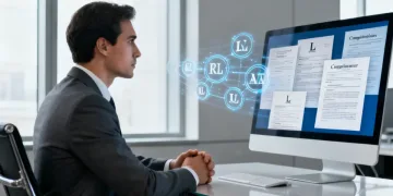 Professional reviewing digital compliance documents for 2026 regulations