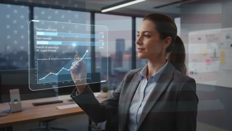 US professional strategizing to overcome career plateau with a 90-day action plan
