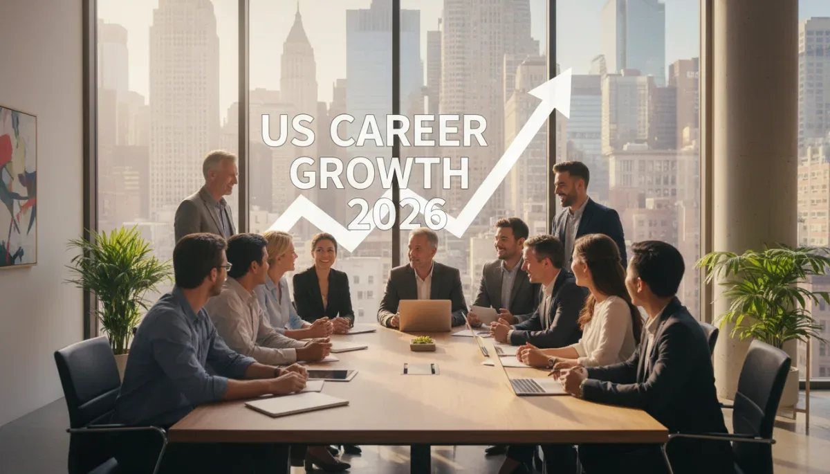Professionals discussing a 12-month mentorship strategy for career growth in the US.