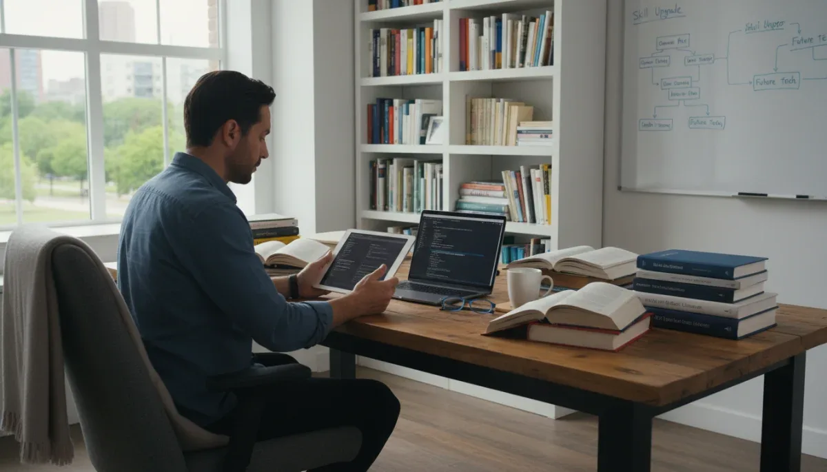 Person learning new skills online for career advancement
