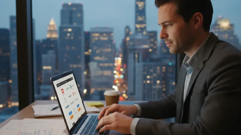 Person actively searching for a quick career job on laptop in the US