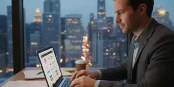 Person actively searching for a quick career job on laptop in the US