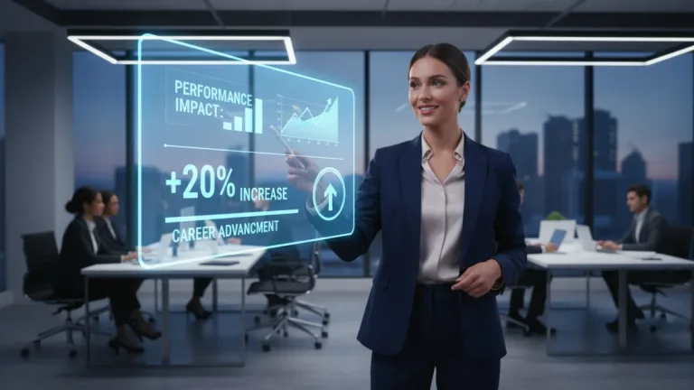 Professional woman articulating 20 percent performance impact in a US role for 2026