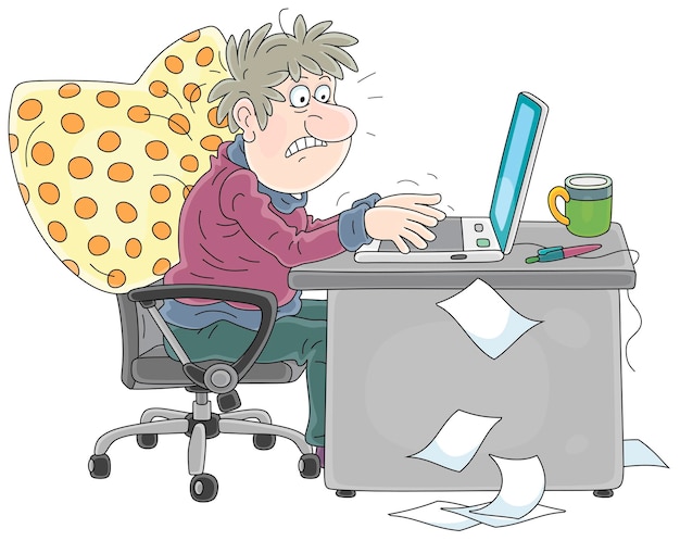 A person sitting at their desk, looking stressed and overwhelmed, with sticky notes covering their computer monitor listing numerous tasks, symbolizing the pressure that can lead to quiet quitting.