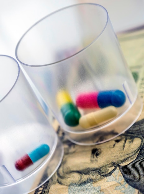 A split image comparing traditional Medicare and a Medicare Advantage plan, highlighting differences in coverage areas such as prescription drugs, vision, and dental.