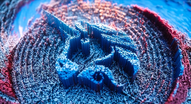 A microscopic image of a healthy cell undergoing cellular repair, showcasing advancements in biotechnology and cellular regeneration. Vivid colors highlight the different components of the cell and the repair process.